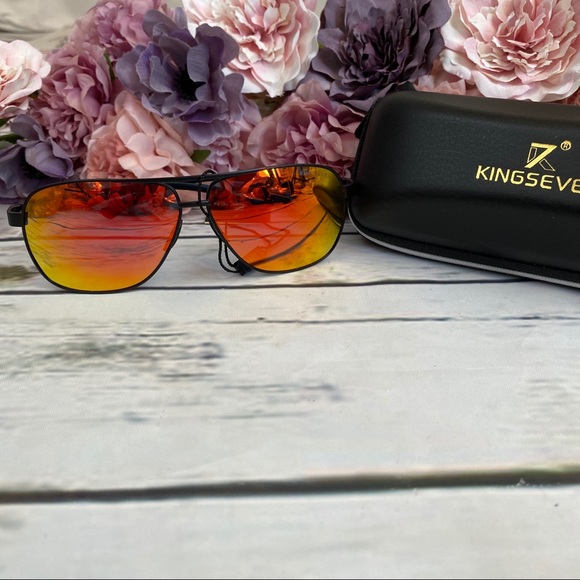KINGSEVEN Classic Red Polarized Sun Glasses - Picture 6 of 15